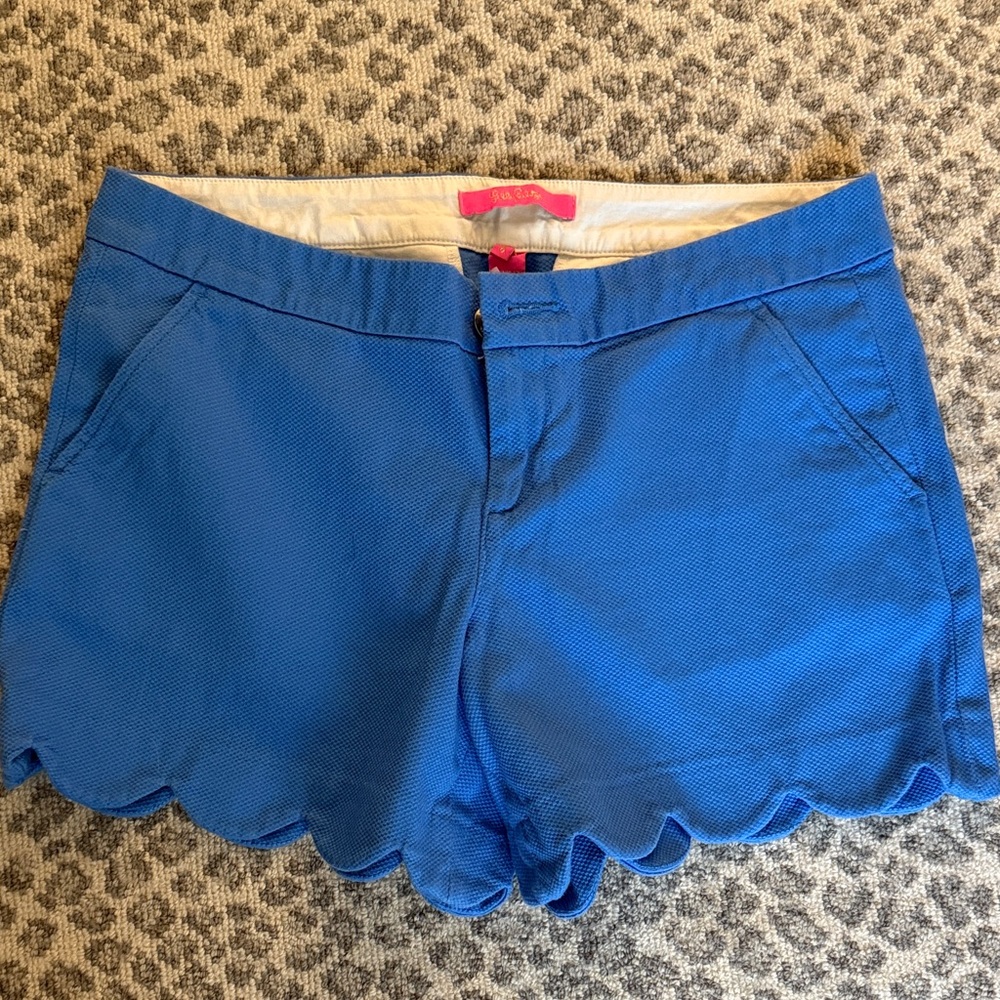 Lilly Pullitzer Blue Scalloped Women Shorts